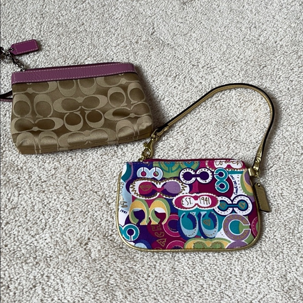 Coach wristlets purple